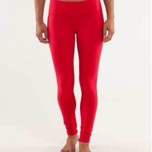 Lululemon Wunder Under Red Leggings Size 8